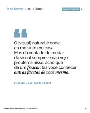 Isabella Santoni Instagram - Aqui estão alguns trechos de nossa entrevista com @isabellasantoni para a Boa Forma de janeiro. 

Quer ler a matéria na íntegra? Então acesse o link da bio e confira! 

Fotógrafo: @doisramos
Assistente de fotografia: @fabrizzioreisfotografia
Stylist: @jeanmarcios
Beauty: @mari.makeup
Hairstylist: @bynacif
Agradecimento: @cliffside_rio 
Texto e entrevista: @ju.liany
Editora-chefe: @lala.livre
Diretora de núcleo: @helenagalante
Diretora de arte: @kareensayuri