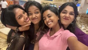 Jasmine Parveen Instagram - Myyy Gurlssss , We Laugh , fight , fix & stay :) 🦄💕 
❕ We Laugh till our Skirt hook bursts 🐥💨
❕ We Fight for skincare products 🥰🏃🏽‍♀️‍➡️
❕ We Fix it with a couple of Mutta Dosai 👀🍳
❕ We Stay to laugh out loud all over again 🫂🔒❤️

And ofcourse , FUN like No other girls have ever hadddd !!! ♾️

🦋 ONLY Transparency between the 4 of us ! 🦋

#crazy #girlies #friendship #love #strength #cute #actor #chennai