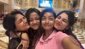 Jasmine Parveen Instagram - Myyy Gurlssss , We Laugh , fight , fix & stay :) 🦄💕 
❕ We Laugh till our Skirt hook bursts 🐥💨
❕ We Fight for skincare products 🥰🏃🏽‍♀️‍➡️
❕ We Fix it with a couple of Mutta Dosai 👀🍳
❕ We Stay to laugh out loud all over again 🫂🔒❤️

And ofcourse , FUN like No other girls have ever hadddd !!! ♾️

🦋 ONLY Transparency between the 4 of us ! 🦋

#crazy #girlies #friendship #love #strength #cute #actor #chennai