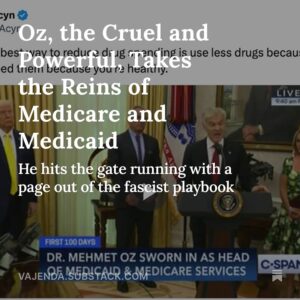 Jen Gunter Instagram - On Friday, Dr. Oz, who never met a medical scam he couldn’t promote for profit finally said the quiet part out loud when he was sworn in as the administrator for the Centers for Medicare and Medicaid Services:

It is your patriotic duty, I’ll say it again, the patriotic duty of all Americans to take care of themselves because it is important for serving in the military, but it is also important because healthy people don’t consume health care resources.

And

The best way to reduce drug spending is to use less drugs ’cause you don’t need them, ’cause you’re healthy. And it feels a lot better, as well.

This is a page right out of fascism. It is othering people and creating a mythical past when we were all healthy. There are so many parallels between fascism and wellness, so I was not surprised at all with Oz’s choice of words. 

I wrote a long piece about this on The Vajenda. It’s cruel and very concerning. The water is boiling and we are in the pot. 

There are so many ways Medicare and Medicaid can be restricted and used to further weaken medical care. It’s really frightening. 

And Oz is just an awful person and apparently void of empathy. Just the man for the job.