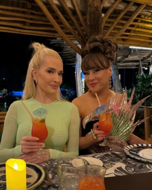 Jennifer Tilly Instagram - These pics are from a dinner in #SaintLucia that never aired: Where we all got glammed to eat dinner in the jungle and talk about our innermost feelings: We are nothing if not troupers!😆 Don’t miss part 1 of the #rhobh reunion tonight!