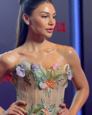 Jihane Almira Chedid Instagram - Netflix Premiere of The Most Beautiful Girl In The World transported me to an ethereal, fairytale-like realm. 

Thank you team 🧚✨🤍

Fashion Stylist @astecat 
Gown @enchantedgown 
Makeup Artist @makeup.aktris @rose7lucky 
Hairstylist @meditrio 
Jewelry @metier.privatejeweller 
Nails @dcbeautycentre_official 
Photographed by @khalid.maula