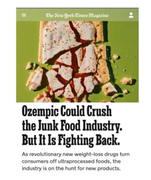 Jillian Michaels Instagram - It appears that major food corporations are now attempting to engineer their products in ways that circumvent the effects of GLP-1 receptor agonists, effectively counteracting the appetite-suppressing mechanisms of these widely used weight-loss medications.  No good will come of this ongoing strategic interplay between the food and pharmaceutical industries.  We need to continue fighting back against this madness personally and politically - don't get complacent simply because we got @RobertKennedyJr confirmed.