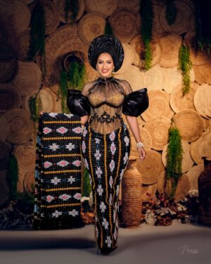 Juliet Ibrahim Instagram - She is strength wrapped in grace and beauty rooted in heritage. An African woman is bold, radiant, and unapologetically powerful. Her skin tells stories, her eyes hold wisdom, and her presence commands the room. She is the embodiment of culture, resilience, and timeless elegance and She is Me- Juliet Ibrahim. 

Outfit @lakimmyfashion
Photographer @nonniz_photography 
Decor @amploevents 
Gele @chygele
