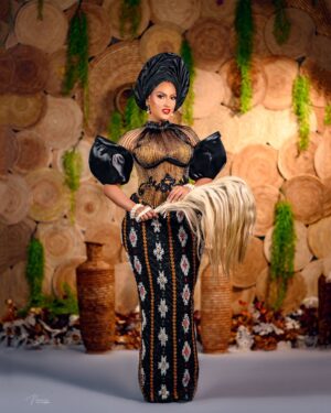 Juliet Ibrahim Instagram - She is strength wrapped in grace and beauty rooted in heritage. An African woman is bold, radiant, and unapologetically powerful. Her skin tells stories, her eyes hold wisdom, and her presence commands the room. She is the embodiment of culture, resilience, and timeless elegance and She is Me- Juliet Ibrahim. 

Outfit @lakimmyfashion
Photographer @nonniz_photography 
Decor @amploevents 
Gele @chygele