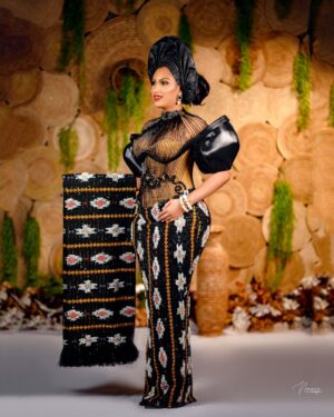 Juliet Ibrahim Instagram - She is strength wrapped in grace and beauty rooted in heritage. An African woman is bold, radiant, and unapologetically powerful. Her skin tells stories, her eyes hold wisdom, and her presence commands the room. She is the embodiment of culture, resilience, and timeless elegance and She is Me- Juliet Ibrahim. 

Outfit @lakimmyfashion
Photographer @nonniz_photography 
Decor @amploevents 
Gele @chygele