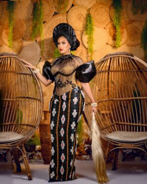Juliet Ibrahim Instagram - She is strength wrapped in grace and beauty rooted in heritage. An African woman is bold, radiant, and unapologetically powerful. Her skin tells stories, her eyes hold wisdom, and her presence commands the room. She is the embodiment of culture, resilience, and timeless elegance and She is Me- Juliet Ibrahim. 

Outfit @lakimmyfashion
Photographer @nonniz_photography 
Decor @amploevents 
Gele @chygele