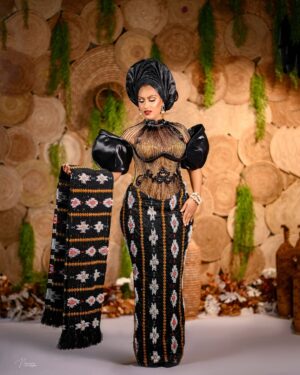 Juliet Ibrahim Instagram - She is strength wrapped in grace and beauty rooted in heritage. An African woman is bold, radiant, and unapologetically powerful. Her skin tells stories, her eyes hold wisdom, and her presence commands the room. She is the embodiment of culture, resilience, and timeless elegance and She is Me- Juliet Ibrahim. 

Outfit @lakimmyfashion
Photographer @nonniz_photography 
Decor @amploevents 
Gele @chygele