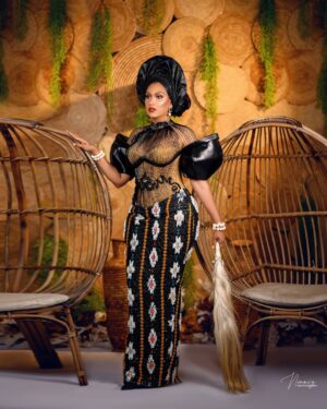 Juliet Ibrahim Instagram - She is strength wrapped in grace and beauty rooted in heritage. An African woman is bold, radiant, and unapologetically powerful. Her skin tells stories, her eyes hold wisdom, and her presence commands the room. She is the embodiment of culture, resilience, and timeless elegance and She is Me- Juliet Ibrahim. 

Outfit @lakimmyfashion
Photographer @nonniz_photography 
Decor @amploevents 
Gele @chygele