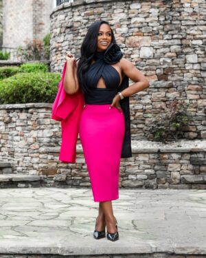 Kandi Burruss Instagram - I’m Leveling Up! 
Much love to everyone who came to the  BK event. Let’s continue to level up together! 💕

Top & Jacket: @area 
Skirt: @adamusclothingdecor 
Shoes: @larroude 
Styled by @1800dhawk 
MUA: @latashawright 
Hair: @sewjodie
📸 @morrisde