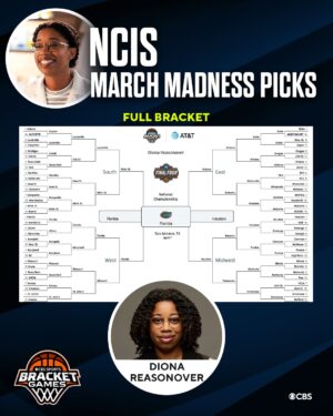 Katrina Law Instagram - It’s a good thing that @dionareasonover, @briankdietzen, and @katrinalaw are so close, otherwise their #MarchMadness brackets might start tearing them apart! 😬 #collegebasketball #basketball #sports #NCISverse #NCIS #CBS #brackets #tvshow #cbb