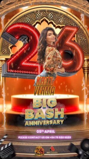 Kriti verma Instagram - See u Srilanka on 5th April for the 26th Big Bash Anniversary Celebrations of Bellagio, Colombo, Srilanka🔥🔥😀 
Watch me performing live dance for all you lovely people ♥️
Celebrations are from 4th to 6th April. So come fast for amazing entertainment, dance, games, gifts and lot more surprises😍😍

#kriti #kritiverma #bellagio #srilanka #colombo