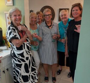 Lara Spencer Instagram - Brain tumor be damned! This is a woman who loves a party!  Mom asked us to host a gathering to show us off to her caregivers (picture one-angels on earth Myra, Lois and Mary Louise) and all the incredible women who love her and make up her incredible "village". Lisa, Karen and I LOVED this energetic, fun, and caring group. No wonder mom is so happy!