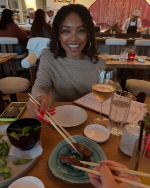 Logan Browning Instagram - idk how this wine glass looks bigger than my head, but I’ll take it!
