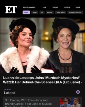 Luann de Lesseps Instagram - ✨Legacy moment! ✨

The longest-running entertainment program in TV history meets Canada’s longest-running drama series! 🔥 Check out the link in our bio for  @CountessLuann’s Rapid Fire on @entertainmenttonight!

👀🎤✨ Tune in to an all-new episode of #MurdochMysteries featuring Luann herself this Monday @CBCGem 🇨🇦 and @OvationTV 🇺🇸 and later this year on @acorn_tv 🇺🇸 & @uandalibi 🇬🇧

Shoutout to the glam team:  @spencerwellscreative @debidrennan @josycostume Shirley Bond

#RealHousewives #RHONY #CountessLuann