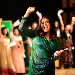 Maalica Ravikumar Instagram - In my element 💙💚💃✨ 
Uplifting women is my thing! 🥂💯🧿
If you belong to my tribe, drop a 💚 in the comments!