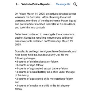Marjorie Taylor Greene Instagram - Every single Democrat, including Georgia Senators Ossoff and Warnock, fight to protect illegal alien child predators like this one and to keep our borders open.

This evil monster deserves the death penalty!!