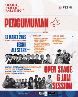 Melly Goeslaw Instagram - ASIK, HARI MUSIK!
Aktivitas Musik Edisi Spesial Hari Musik

Memperingati Hari Musik Nasional tanggal 9 Maret 2025 lalu, FESMI mengajak teman-teman semua untuk berkumpul dan menikmati musik bersama. Menampilkan musisi-musisi hasil kurasi dari pendaftaran terbuka beserta FESMI All Stars yang akan memeriahkan suasana. Acara ini gratis, yang penting tertib dengan manis. 🥳

🗓️ Kamis, 13 Maret 2025
🕛 19.00 jreng 🎶
📍 Anjungan, @sarinahindonesia 

FREE ENTRY! 
See you 👋🏻

di dukung oleh @sarinahindonesia @dssmusic @amiawards @musicblast.id @ab.musicstudio 🙏🏻