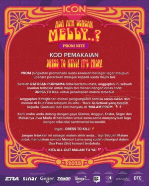 Melly Goeslaw Instagram - Hallooo sahabat sahabat di Kuala Lumpur , kita party Promnite tgl 31 Mei yaaa, siapkan pakaian paling keren kamu, karna nanti aku akan pilih king anda queen promnite yang hadiah nya pastiii kereeen jugaaa 
•
Link ticket bisa kamu klik di bio aku 
•
Lets party 💃💃... kubahagia terot terot terot
•
#mellygoeslaw 
#MG
#kualalumpurconcert 
#adaapadenganmelly
#promnite
