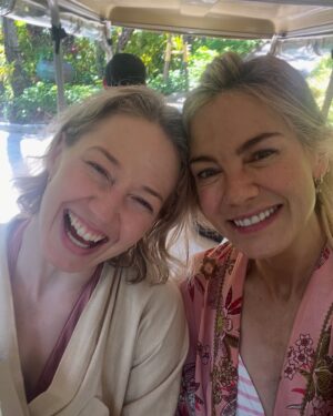 Michelle Monaghan Instagram - A little trip down memory lane of @thewhitelotus episode 6! Who’s ready for ep 7 tonight!? 🤩Special shout out to my ladies @mslesliebibb @carriecoon. We had fun then but even more fun now!? It’s 🍌🍌Thank you at @itsparkerposey for letting me wear your perfect vintage Chanel shoes (last pic!) the whole season! She’s an 😇 And to my favorite @imderrickspru for creating the perfect beachy hair every single day (more on that soon). Also my love and respect to gent @arnasfederman for the scene which we shot on our last day! Out with a bang! Mad love to the wizard #MikeWhite 🪷🤩👏🥂🤸🤸 see you all tonight!!