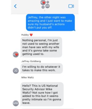 Rachel Bloom Instagram - TFW you’re text fighting with hubby and accidentally add Atlantic editor-in-chief Jeffrey Goldberg again so then you text him back but he leaves you hanging with dots and then while you’re navigating your new throuple with Atlantic editor-in-chief Jeffrey Goldberg you accidentally add US National Security Advisor Mike Waltz so then you’re texting with Mike Waltz as to how to sensitively break it off with Atlantic editor-in-chief Jeffrey Goldberg but Mike accidentally ADDS Atlantic editor-in-chief Jeffrey Goldberg!!! 🤦‍♀️