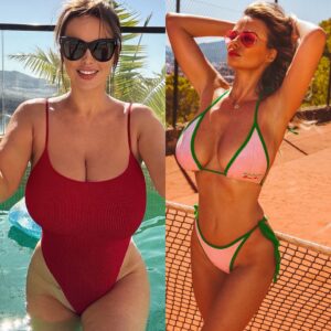 Rhian Sugden Instagram - (Pic 1 - 12 months apart)
(Pic 2 - the type of crap some of you creatures write)
(Pic 3 - my new soon to be nipple position.) 

It’s actually quite shameful that I’m actually writing a caption to JUSTIFY what I’m doing with MY body. 

12 months ago before I got pregnant my boobs where large but still at a manageable size of a DD/E cup. 

After having a baby my size has increased to an F and I’m spilling out of my bras even at that size. 

I’m having an uplift and a reduction. 

Boob experts (men) are messaging me telling me to just lose weight and they’ll shrink. 🫠. Look at me!?? I’m the size I was yet despite your professional advice my melons haven’t shrunk. Who’d have thought?

My back hurts. I long to wear backless dresses. Buy sexy lingerie, wear no bra when I go out, run, swim without them falling out of my swim suit. They don’t make me happy this big. 
 
Messaging me and calling me deluded for wanting a reduction to go back to the size I was 12 months ago - is absurd. Seriously, what is wrong with humans these days. 

It’s MY body. It’s my Happiness and it’s MY choice. 

The surgeon has said my nipples are 11 centimetres LOWER than they should be, that my friends is not where I want them. 

I’m sharing my journey as it’s a very big and yes, scary move for me but this is something I NEED to do for myself. To make myself feel better. 

It’d be nice to have support and people that don’t have anything nice to say just don’t say anything at all ❤️