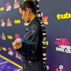 Rocsi Diaz Instagram - Your Go To TV Girl. 

We are about to be live on @tubi 

Styled by @daniellepremone wearing @taibobacar 
Hair and Make Up @christianthemua