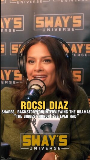 Rocsi Diaz Instagram - @ROCSIDIAZ shares the unforgettable moment she met President Obama—and being personally chosen to interview Michelle Obama 

catch her in her upcoming role as co-host of the Tubi Talk show: “We Got Time Today

🔗 in bio for full interview 
🎥 @visualsby_pb

___
#SwayIntheMorning #SwaysUniverse #RocsiDiaz #Tubi #obamas #michelleobama #barackobama