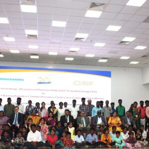 Saranya JaiKumar Instagram - Ramachandra and Transforming Cleft celebrates 20 years of comprehensive cleft care and 700 successful surgeries . 

I was invited as Chief guest to this beautiful event of my cleft community . Thanks to speech pathologist Dr Balasubramaniam for the invite . I loved addressing the crowd of hundreds of cleft warriors and their families . 

I was born with a cleft lip and When I was a little girl Dr SM Balaji was magnanimous to do a free cleft correction surgery for me that changed my life forever . It was a surreal moment to be there on the stage this day when he was honoured with life time achievement award . 

Almost 23 years back I promised him that I will study well and will make him proud and his happy tears for me today stands a testimony to how great people can make huge differences in a normal girl’s life . He was always a good friend of appa . Dr Balaji is God for me . 

I thank the universe for all the extraordinary incidents and amazing people in my life . 

Dr SARANYA JAIKUMAR 
Educational Psychologist 
Proud Cleft warrior