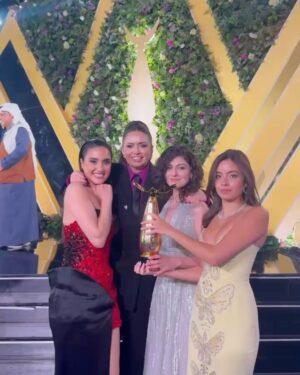 Tara Abboud Instagram - We did it! Thank you to our beloved fans who never fail to show their love and dedication this award is for YOU❤️
Congratulations @timashomali @isshomali @shirin_kamal @issam.husseini and all our crew and cast🌹
@kirayaghnam @raneemhaithamm @thalia_elansari it wasn’t complete without you.
Thank you @joyawards and @turkialalshik for bringing together such an incredible event. 
@riyadhseason @gea_saudi ❤️

شكرا لجمهورنا و كل الناس اللي دعمتنا حبكم الدائم هو الدافع و سبب نجاحنا. هاي الجائزة الكم❤️

Stylist @omziag
Dress @ramikadi 
Jewelery @cartier
MUA @diorbeauty @serby
Hair @sagheer @kriss_raafat
Management @madrisingcelebrity
Photos @ahmedraafat4