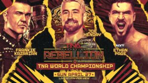 Tessa Blanchard Instagram - BREAKING: The updated lineup for #TNARebellion LIVE on PPV and TNA  on April 27 from the Galen Center in Los Angeles, California! Get tickets at TNAWrestling.com!

- Joe Hendry vs. Frankie Kazarian vs. Ethan Page for the TNA World Title 

- Masha Slamovich vs. Tessa Blanchard for the Knockouts World Title 

- Moose defends the X-Division Title in Ultimate X against Leon Slater, El Hijo del Vikingo, Matt Cardona, ??? and ??? 

- The Hardys vs. The Nemeths for the TNA World Tag Team Titles