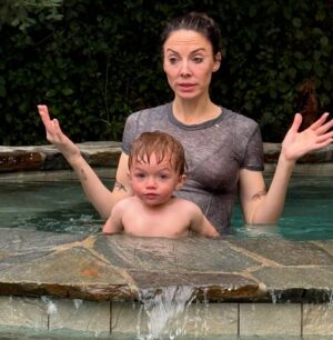 Whitney Cummings Instagram - Now I get BOY MOM life - you have to be ready to get into the water at literally any moment so this is why they make waterproof mascara