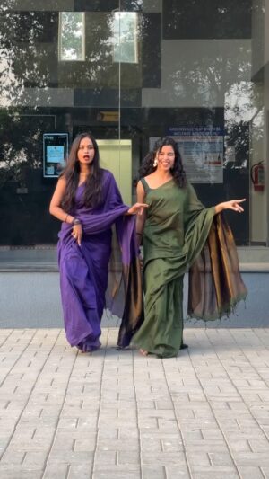 abinayaa ravichander Instagram - Why not in saree? 😍 @_snehaanair_ 
.
.
.
#reels #reelsvideo #reelsinstagram #reelitfeelit #reelkarofeelkaro #reelsindia #reelsofinstagram
#instagram #instagood #instadaily #trendingreels #trendingsongs #trend #dance #dancereels