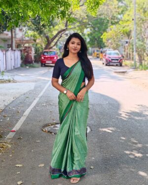 swetha kumar Instagram - No Caption Needed💚🦋😍 #saree #picoftheday #dofollow @swethakumar_off 

#instagram #threads #post #trending #traditionalwear #swethakumar_off